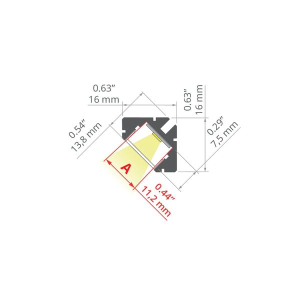 Profile KLUS 45-16 silver anodized 1 meter A08504A_1