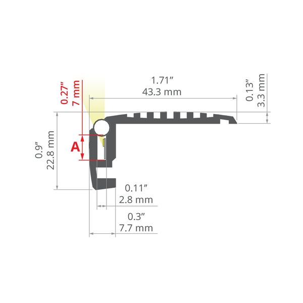 Profile KLUS STEKO silver anodized 1 meter A18018A_1