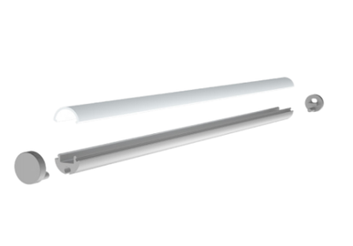 LED-профіль MLG LP0808 з розсіювачем, 2 метра