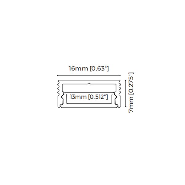 Surface mounted LED profile, 2.5 meters (BS1607)