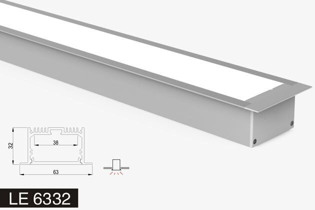 LED-профіль врізний LE6332 (2,5 метра)