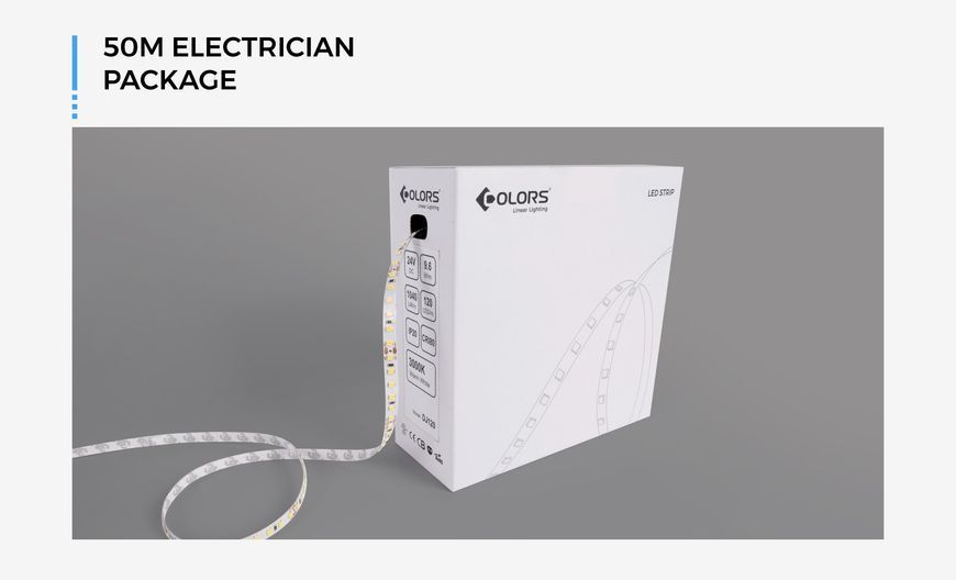 LED стрічка COLORS 120-2835-12V-IP55 9,6W 936Lm 4000K 5м (DJ120-12V-8mm-IP55-NW)