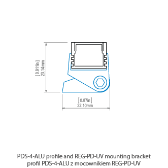 Профиль KLUS PDS-4-ALU серебряный неанодированный 1 метр A01718N_1