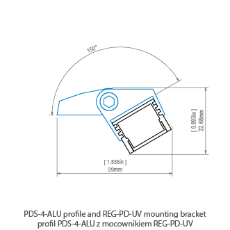 Профиль KLUS PDS-4-ALU серебряный неанодированный 1 метр A01718N_1