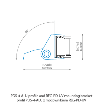 Профиль KLUS PDS-4-ALU серебряный неанодированный 1 метр A01718N_1
