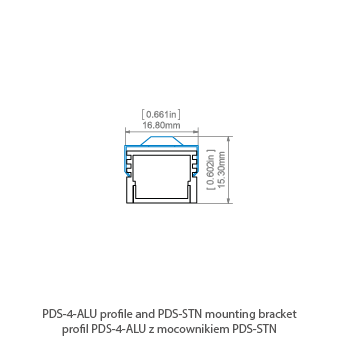 Профиль KLUS PDS-4-ALU серебряный неанодированный 1 метр A01718N_1