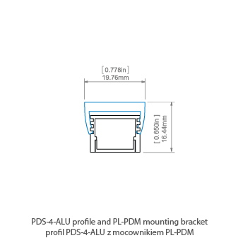 Профиль KLUS PDS-4-ALU серебряный неанодированный 1 метр A01718N_1