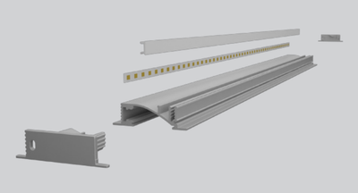 LED-профіль MLG LT5315 з розсіювачем, 2 метра