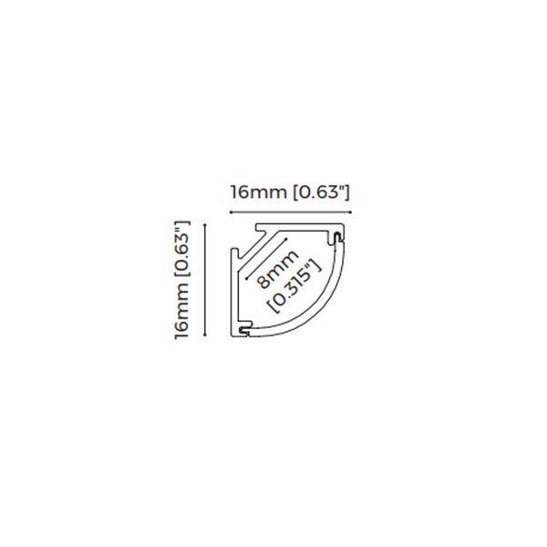 LED-профіль кутовий, 2,5 метра (BG1616)