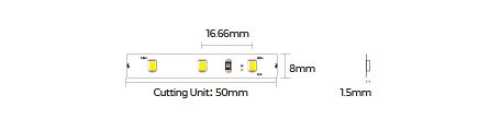 LED strip COLORS 60-2835-12V-IP33 4,8W 480Lm 3000K 5m (DJ60-12V-8mm-WW)