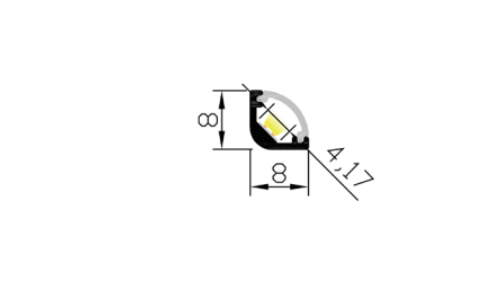 LED-profile MLG corner LP0808C with diffuser, 2 meters