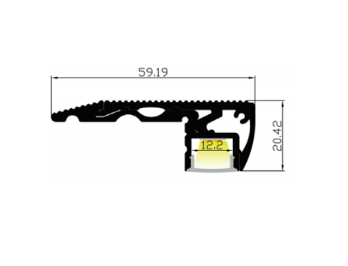 LED-профиль MLG для ступеней LT6020B с рассеивателем, 2 метра