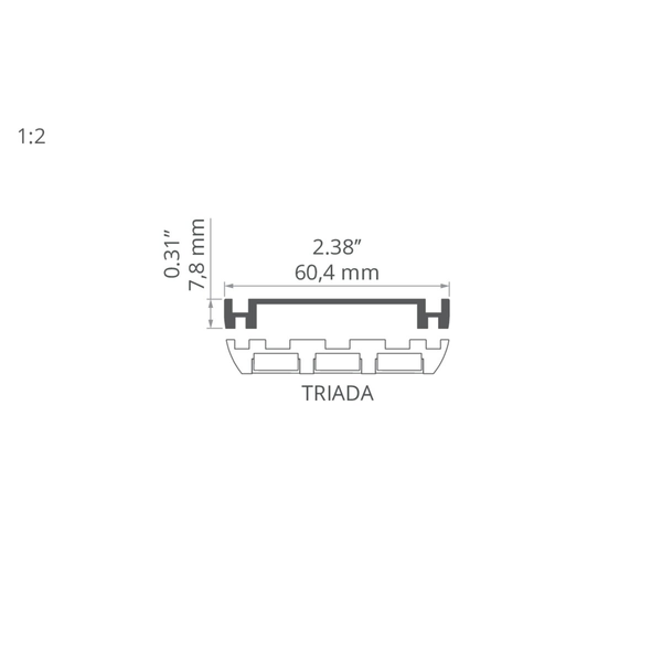Профиль KLUS TETRA-78 серебряный анодонированный 1 метр A04508A_1