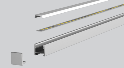 LED-профіль MLG LG1615B з розсіювачем, 2 метра