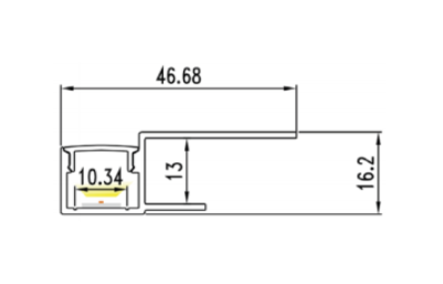 MLG LD4716 LED profile with diffuser, 2 meters