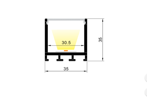 LED-профіль MLG підвісний LP35351F з розсіювачем, 2 метра