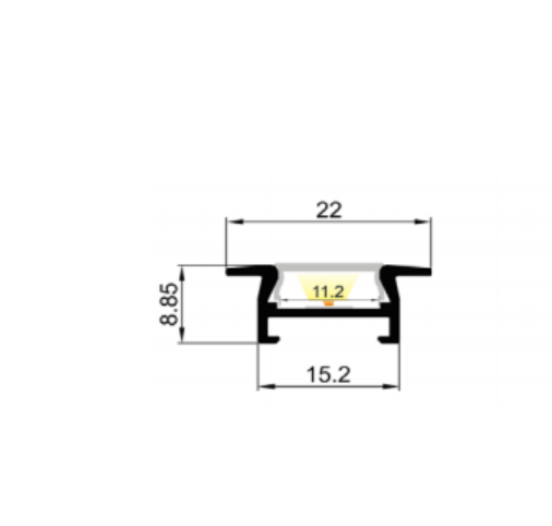 LED profile MLG recessed LG2209 with diffuser, 2 meters