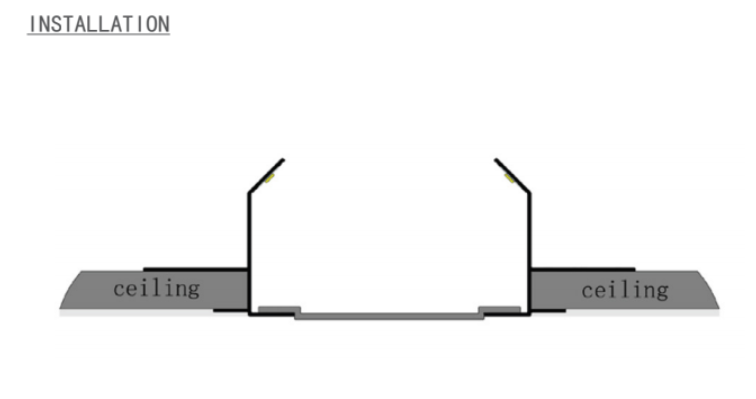 MLG LED profile for putty LD5452 with diffuser, 2 meters