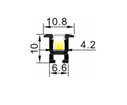 LED-профіль MLG врізний LP1110 з розсіювачем, 2 метра