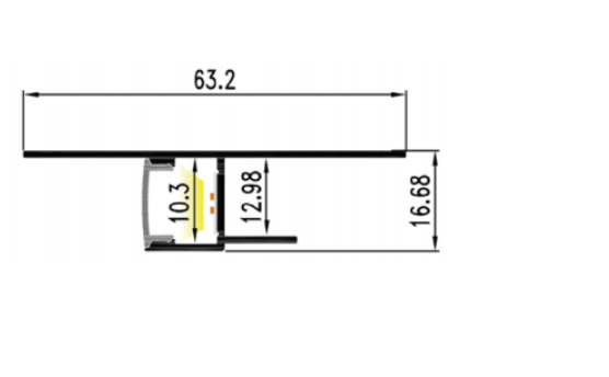 MLG LED profile for putty LD6313 with diffuser, 2 meters