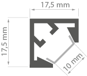 Профіль KLUS KUBIK 45 срібний анодований 2 метри A07697A_2