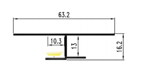 LED profile recessed under plaster, 2 meters (LD6316A)