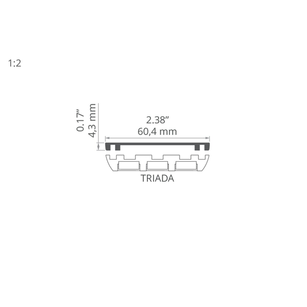 Профиль KLUS TETRA-43 серебряный анодированный 1 метр A04478A_1