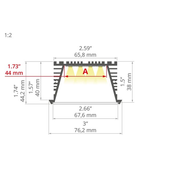 Profile KLUS SEKOMA silver anodized 1 meter A06595A_1