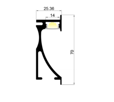 LED-профіль MLG LT7026B з розсіювачем, 2 метра