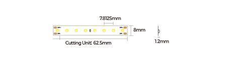 LED strip COLORS Chip-24V-IP20 9.6W 1040Lm 4000K 5m (FD128-24v-8mm-NW)