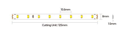 LED strip COLORS 64-2835-24V-IP33 4.8W 677Lm 4000K 5m (D864-24V-8mm)