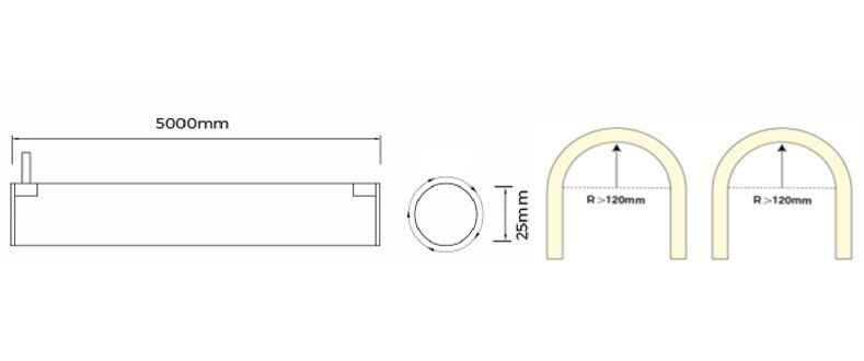 Flexible neon COLORS 24V-IP65 14,4W 950Lm 4000K 5m (NNR25)