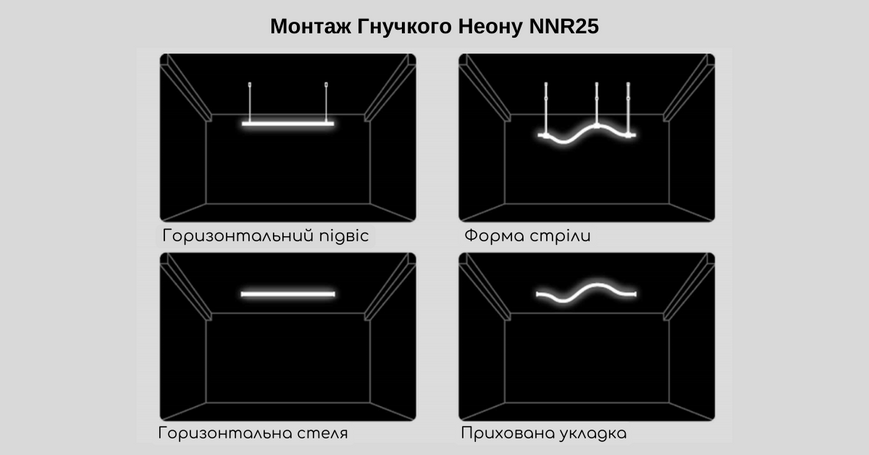 Гибкий неон COLORS 24V IP65 14,4W 950Lm 4000K 5м (NNR25-NW)