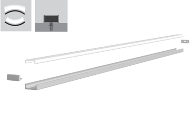 LED-профіль MLG LR1606 з розсіювачем, 2 метра