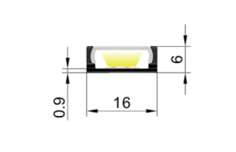 LED-профиль MLG LR1606 с рассеивателем, 2 метра
