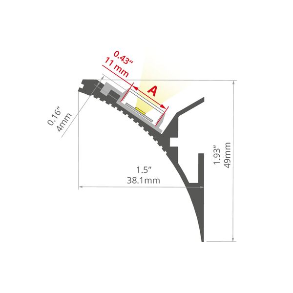 Profile KLUS LIT-L silver non-anodized 1 meter A18033N_1