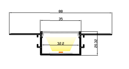 MLG profile with diffuser 2 meters LD88201_2