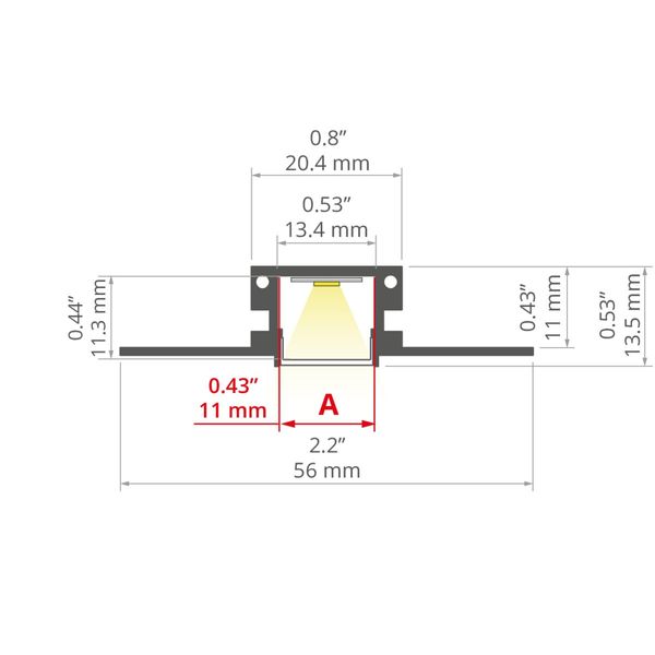 Profile KLUS KOZMA silver non-anodized 1 meter A18040N_1