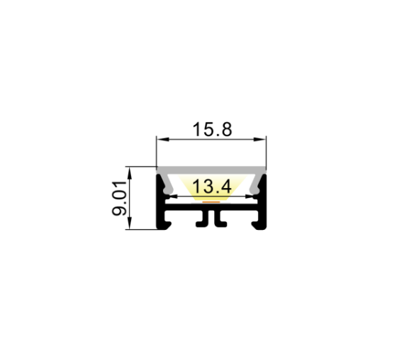 LED-профіль MLG LG1509D з розсіювачем, 2 метра