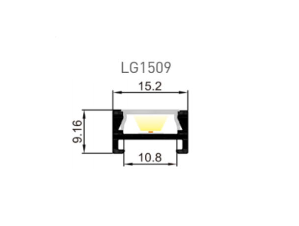 LED-профиль MLG LG1509 с рассеивателем, 2 метра