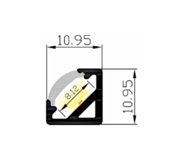 LED-профиль MLG угловой LP1111 с рассеивателем, 2 метра