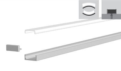 LED-профіль MLG LR2308 з розсіювачем, 2 метра