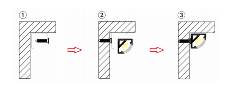 LED-profile MLG corner LP1111 with diffuser, 2 meters