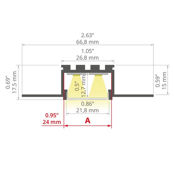 Profile KLUS KOZUS not anodized 2 meter A07823N_2