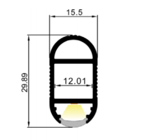 LED-профиль MLG LP1530 с рассеивателем, 2 метра