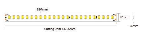 LED стрічка COLORS 144-2835-48V-IP65 NANO 5.4W 580Lm 4000K 5м (DS8144-48V-12mm-NANO)