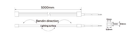 Flexible neon COLORS 24V-IP65 7,2W 240Lm 4000K 5m (NMS0410)