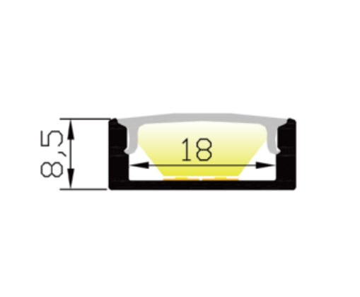 LED-профиль MLG LP2208-R с рассеивателем, 2 метра