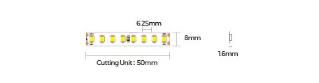 LED strip COLORS 160-2835-24V-IP33 12W 1660Lm 6000K 5m (D8160-24V-8mm-W)