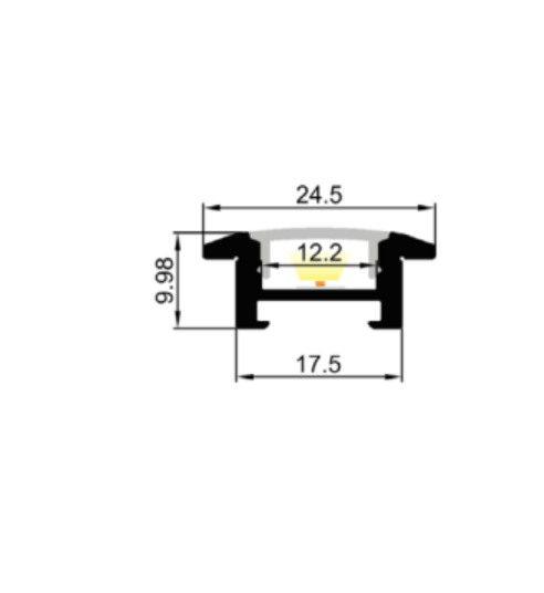 LED profile MLG recessed LG2410 with diffuser, 2 meters